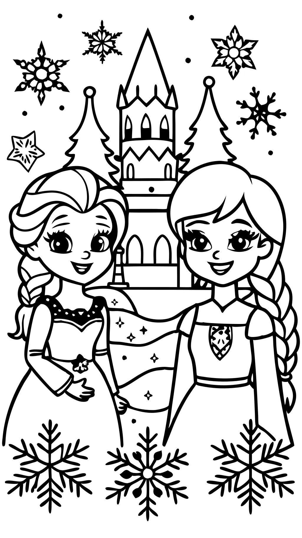 anna elsa coloring page